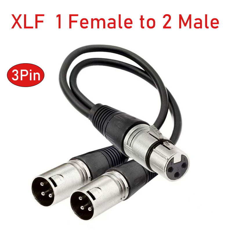 Audio Splitter Y - Cabo divisor xlr 3 pinos fêmea
