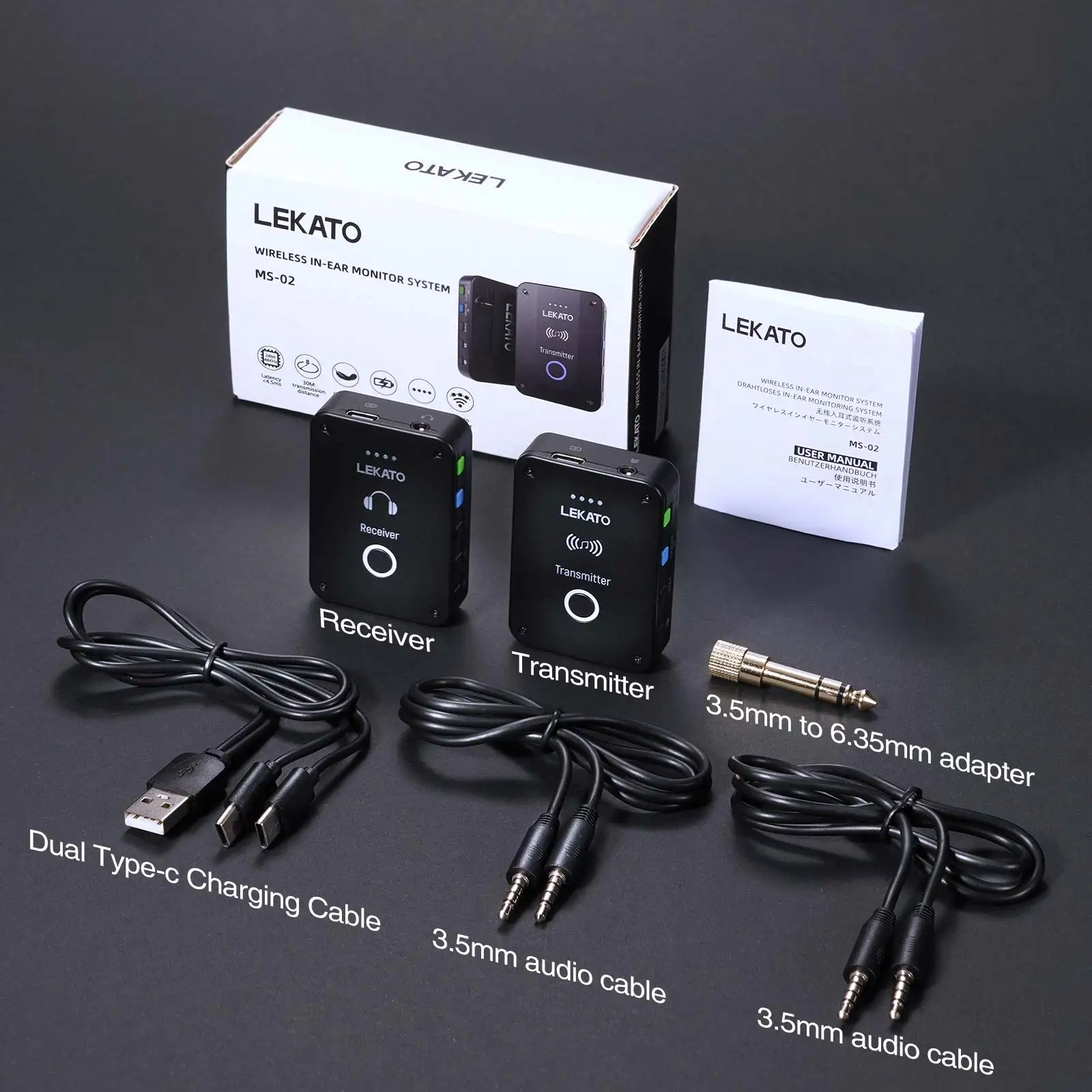 In Ear Monitor Iem - Lekato Ms-02 Sistema Iem sem fio