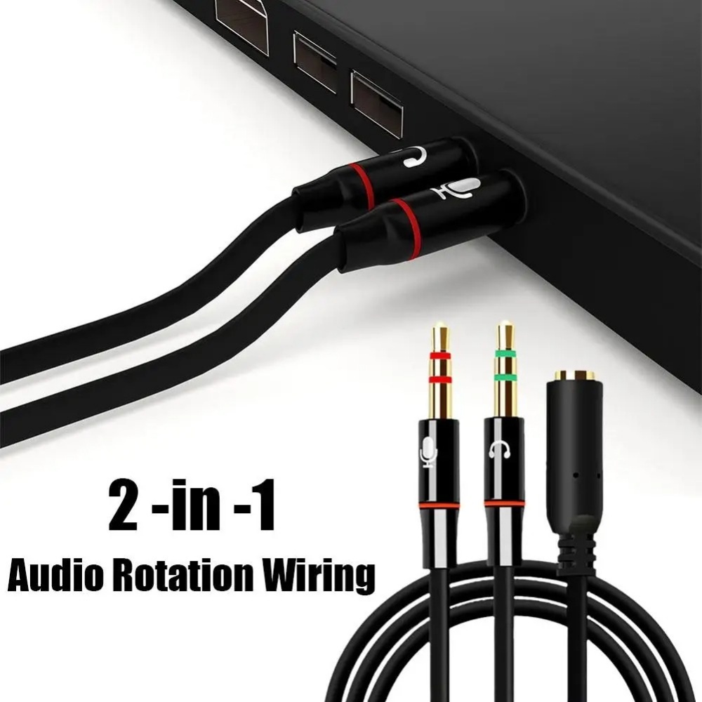 Audio Splitter Y - 3.5mm fone de ouvido microfone divisor