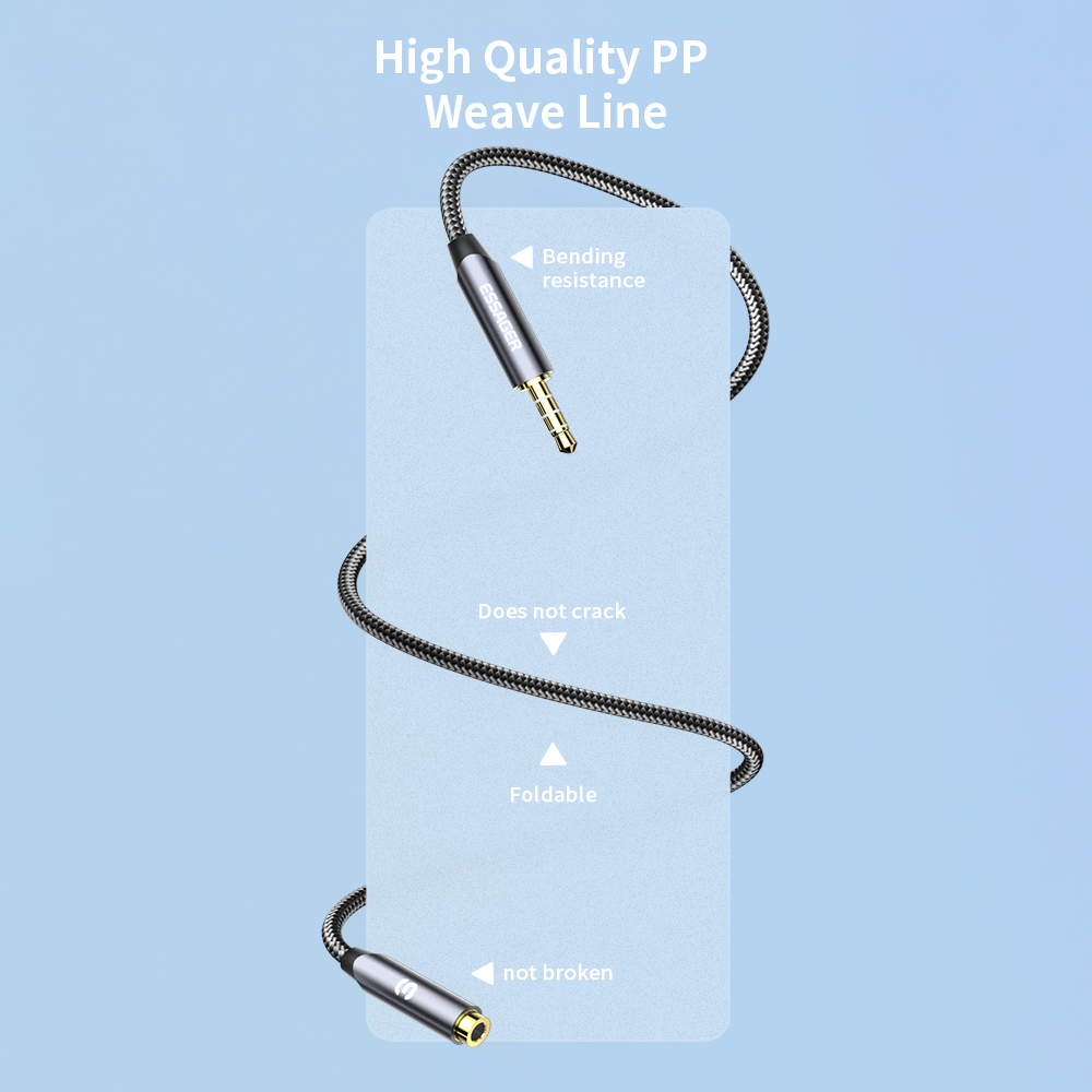 ESSAGER-Cabo De Extensão De Au - Earphone Splitter Jack avaliação e preço